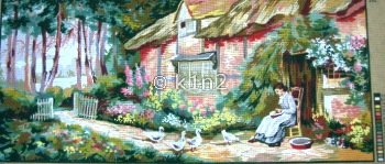 CDA13973-LADY FEEDING DUCKS STRACHEN by Collection d'Art
