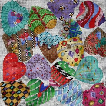 JEWELED HEARTS by Dede STITCH GUIDE Dede1045sg