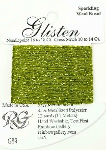 GL89 GREEN OLIVE GLISTEN THREAD by Rainbow Gallery