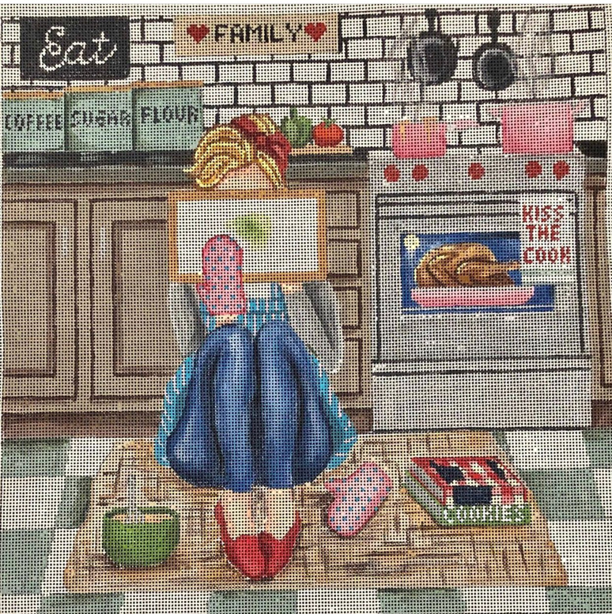 GEP305 Stitching Girl Kitchen by Gayla Elliott
