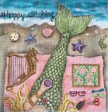GEP314 Happy Stitching Mermaid by Gayla Elliott