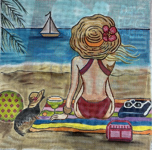 GEP271 - GIRL AT BEACH by Gayla Elliot