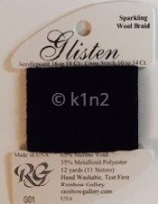 GL01 JET BLACK GLISTEN THREAD by Rainbow Gallery-GL01