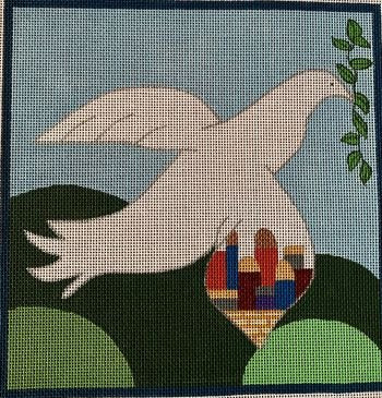 GS109TF - DOVE OF PEACE TEFILLIN BAG by Gone Stitching