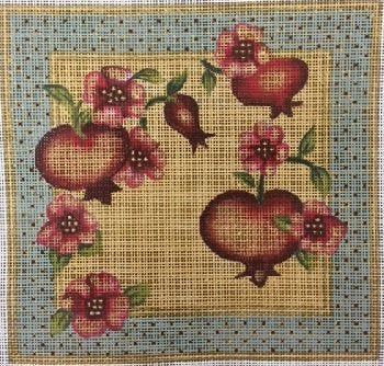 JGJJ111Pomegranates and Flowers Picture Judaica by Janice Gaynor 
