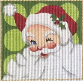 GREEN SANTA SQUARE ORNAMENT by Raymond Crawford STITCH GUIDE RCHO1823sg
