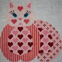 VALENTINE CAT BY JP NEEDLEPOINT - JPA428