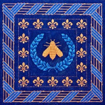 BEES WITH FLEUR DE LIS by JP Needlepoint - JPB191