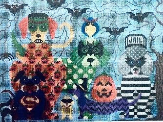 HALLOWEEN DOGS GONE BAD by JP NEEDLEPOINT - JPH352