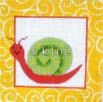 JPIPS75Ch-ORANGE AND GREEN SNAIL BY JP NEEDLEPOINT