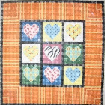 JPL414-HAPPY HEARTS SAMPLER by JP Needlepoint