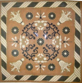 JPL508-BROWN DRAGONFLIES AND TASSELS BY JP Needlepoint