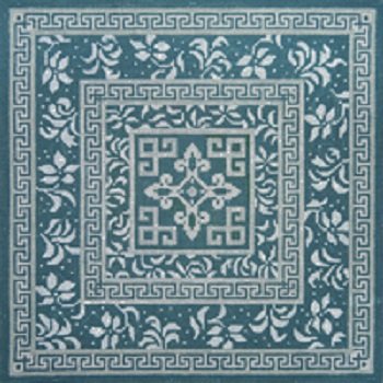 BLUE HAZE & FLOWERS LARGE TEFILLIN OR PILLOWby JP Needlepoint - JPL584