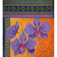 JPP097 ORCHIDS and BAMBOO PURSE by JP Needlepoint