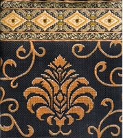 JPP140-BLACK and GOLD MEDALLION PURSE by JP Needlepoint
