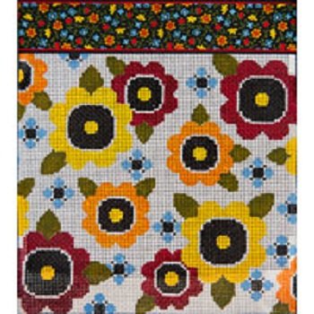 JPP172 WACKY FLOWERS PURSE by JP Needlepoint