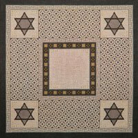 JPTB042 BEIGE TAUPE w BORDER TALLIS BAG by JP NEEDLEPOINT