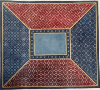 BURGUNDY NAVY PATTERNS TALLIS by JP Needlepoint - JPTB097