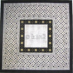 JPTF043 BEIGE TAUPE & BROWN TEFILLIN BAG by JP Needlepoint