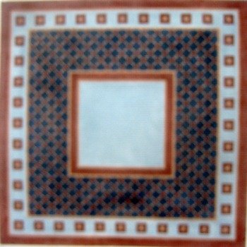 JPTF056 BLUE RUST SQUARES and DIAMONDS TEFILLIN BAG by JP Needlepoint