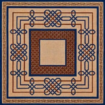 BROWN GREEK KEY & DIAMONDS TALLIS BAG by JP Needlepoint - JPTB078