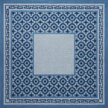 JPTF108 SMALL BLUE TILES TEFILLIN BAG by JP Needlepoint