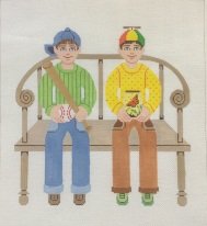 JW124-TWO BUDDIES BASEBALL AND BUTTERFLY BY JANET WATSON