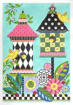 KCKBH06-18 CELEBRATION BIRDHOUSE STITCH GUIDE & EMBELLISHMENT THREADS KIT by Kelly Clark