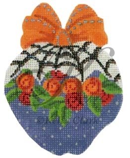 KCN1705-Webs N Roses Halloween Apple by Kelly Clark