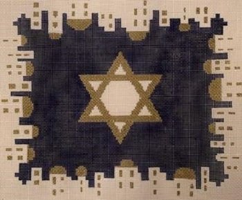 KPPF351 CITY OF JERUSALEM STAR TALLIS BLUE by Katherine Parfet