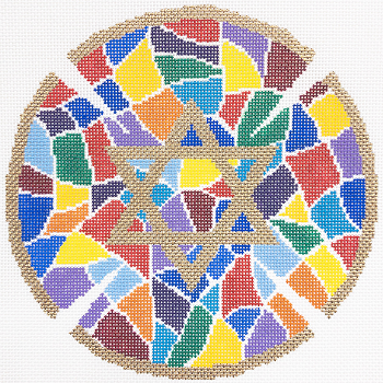 KPPF356 STAINED GLASS COLORS KEPAH YARMULKE by Katherine Parfet