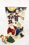 LANICS31-SANTA SLIDING CHRISTMAS STOCKING by LANI