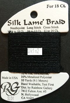 01 BLACK SILK LAME BRAID