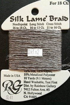 41 PEWTER  SILK LAME BRAID