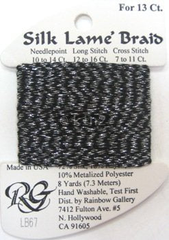 67 ANTIQUE SILVER SILK LAME BRAID