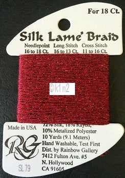 79 DARK CHERRY  SILK LAME BRAID
