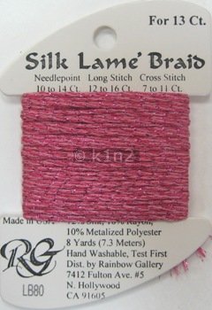 80 PINK CARNATION SILK LAME BRAID