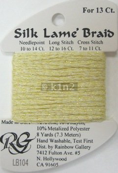 104 SOFT YELLOW SILK LAME BRAID