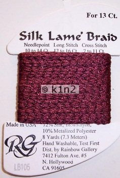 105 WINE  SILK LAME BRAID