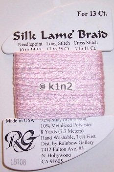 108 SOFT PINK  SILK LAME BRAID