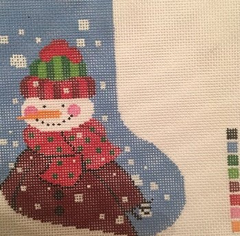 LEE BX08-DOT SCARF SNOWMAN MINI SOCK by Lee's Needlearts
