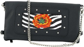 LEEBag61 BLACK LEATHER BIKER BAG by Lee's Needlearts
