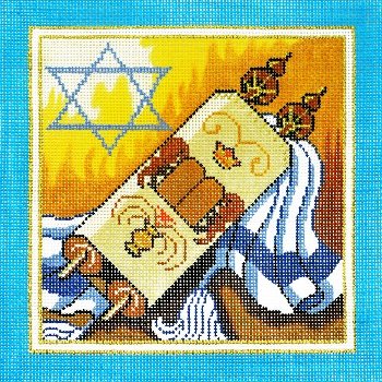 LEEJ165Tf-TORAH TALLIS with STAR TEFILLIN  by Lee's Needlearts