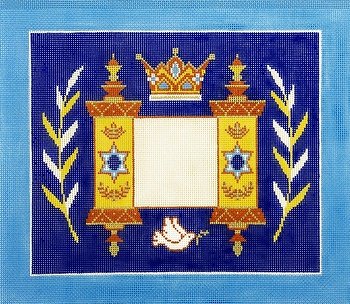 LEEJ189T-TORAH CROWN SYMBOLS TALLIS by Lee's Needlearts
