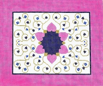 LEEJ191T-PINK STAR BORDER TALLIS BAG by Lee's Needlearts