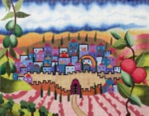 LEEJ205T-JERUSALEM LANDSCAPE TALLIS by Rebecca Shore