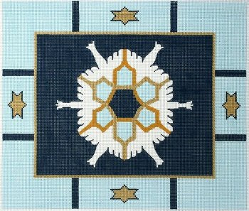 LEEJ215T-BLUE with GOLD STARS TALLIS by Lee's Needlearts