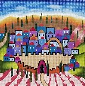 LEEJ205-JERUSALEM PASTEL TALLIS TALLIT by Rebecca Shore