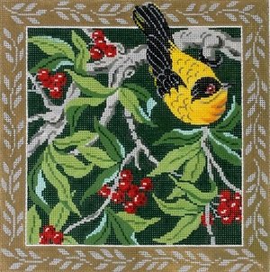 LEEP1251-FINCH PILLOW 1 by Lee's Needlearts
