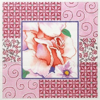 LEEP1273 FLOWER ON PINK by Lee's Needlearts